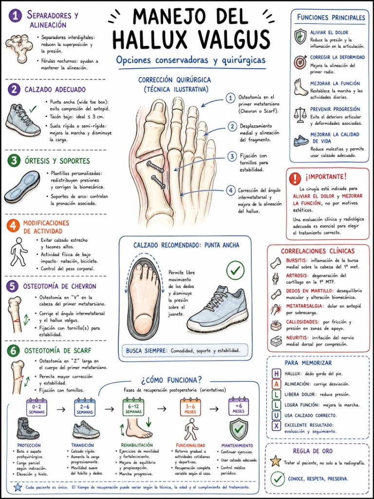 Manejo del Hallux Valgus: Opciones conservadoras y quirúrgicas