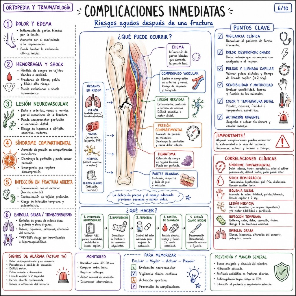 Complicaciones Inmediatas: Riesgos agudos después de una fractura