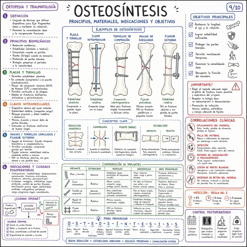 Osteosíntesis: Principios, materiales, indicaciones y objetivos