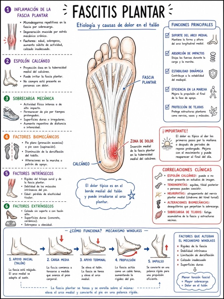 Fascitis Plantar: Etiología y causas de dolor en el talón